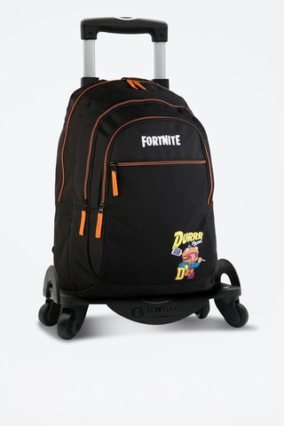 Sac à dos à roulettes Fortnite Durrr - Noir et orange