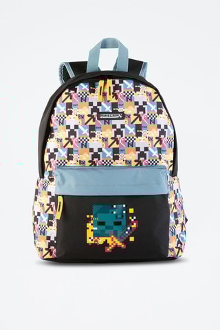 Sac à dos Minecraft Pixel  - Noir et bleu