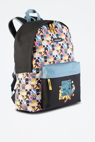 Sac à dos Minecraft Pixel  - Noir et bleu