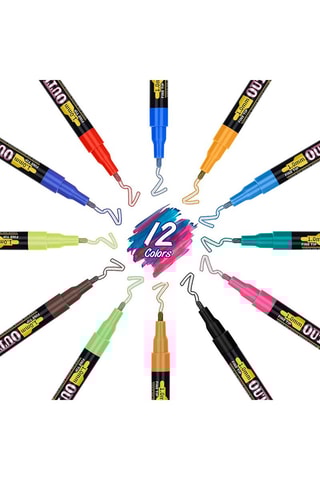 12 marqueurs permanents - Multicolore