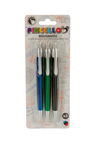 3 stylos-bille - Encre bleue