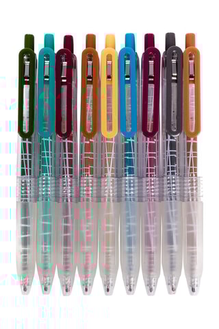 Set 9 stylos gel - Noir, bleu et marron
