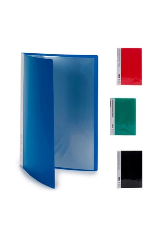 4 porte-vues - Bleu, rouge, noir et vert - 33,5 x 25 cm