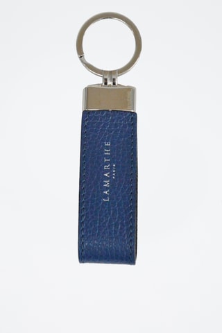 Porta-chaves em couro Charms - Azul-marinho