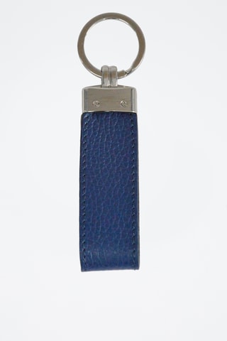 Porta-chaves em couro Charms - Azul-marinho