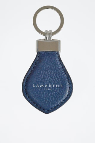 Porta-chaves em couro Charms - Azul-marinho