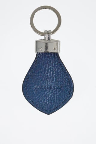 Porta-chaves em couro Charms - Azul-marinho