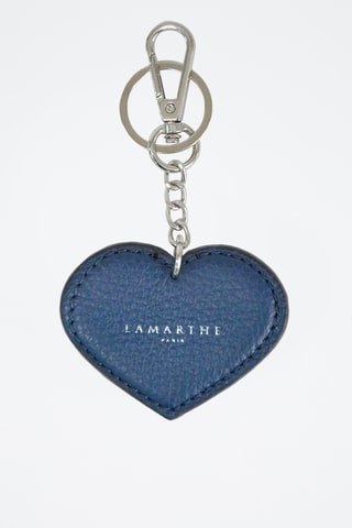 Porta-chaves em couro Charms - Azul-marinho