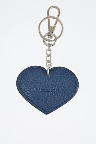 Porta-chaves em couro Charms - Azul-marinho