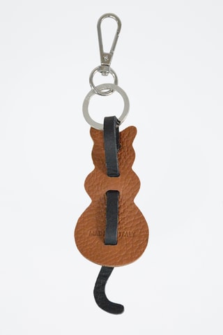 Porta-chaves em couro Charms - Castanho