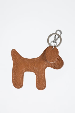 Porta-chaves em couro Charms - Castanho