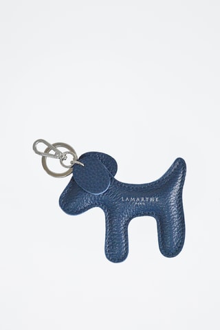 Porta-chaves em couro Charms - Azul-marinho