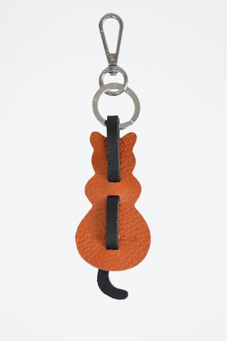 Porta-chaves em couro Charms - Laranja