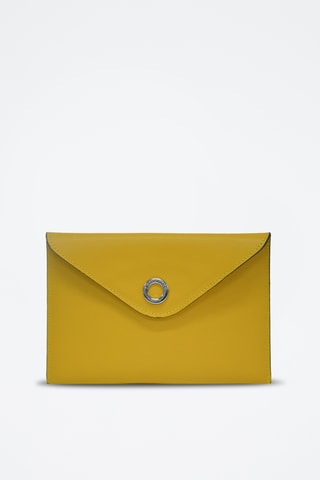 Pochete de couro Glamour - Amarelo