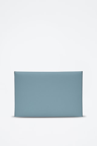 Pochete de couro Glamour  - Azul-claro