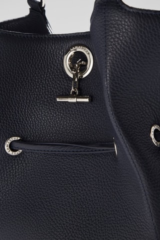 Mala bucket em couro M Paris - Azul
