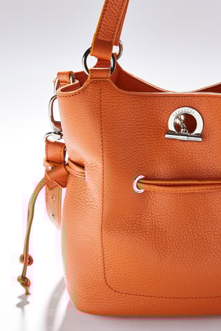Mala bucket em couro S Paris - Laranja