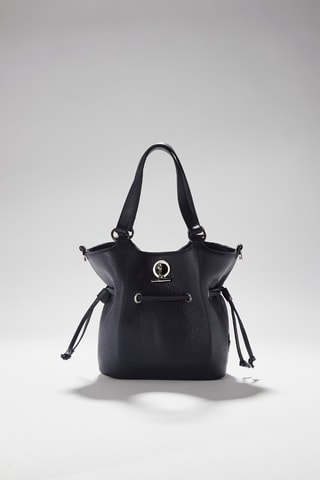 Mala bucket em couro S Paris - Azul