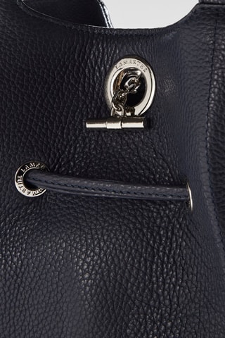 Mala bucket em couro S Paris - Azul