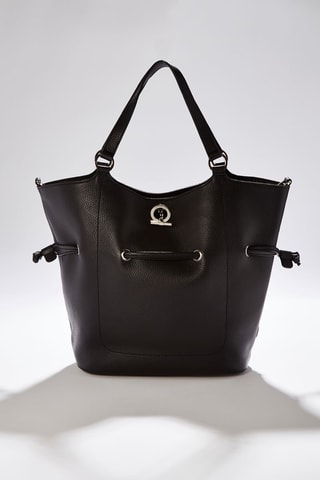 Mala bucket em couro M Paris - Preto