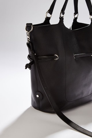 Mala bucket em couro M Paris - Preto