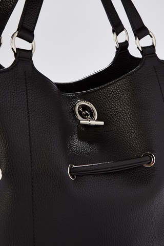 Mala bucket em couro M Paris - Preto