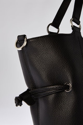 Mala bucket em couro M Paris - Preto