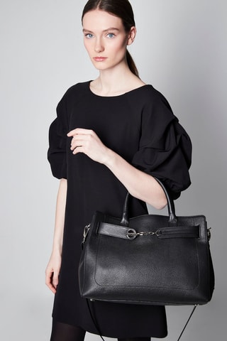 Mala em couro Paris - Preto