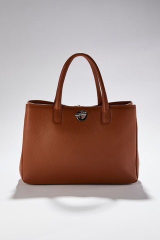 Mala shopper em couro Paris - Castanho