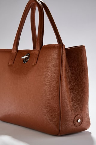 Mala shopper em couro Paris - Castanho