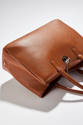Mala shopper em couro Paris - Castanho