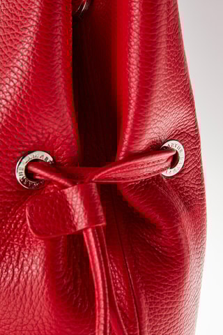 Mala bucket em couro M Paris - Vermelho