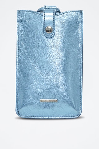 Bolsa de telemóvel de couro Ambre - Azul