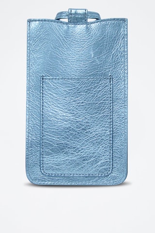 Bolsa de telemóvel de couro Ambre - Azul