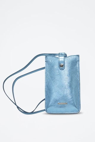 Bolsa de telemóvel de couro Ambre - Azul
