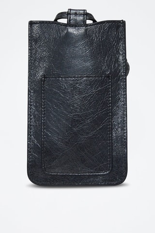 Bolsa de telemóvel de couro Ambre - Preto