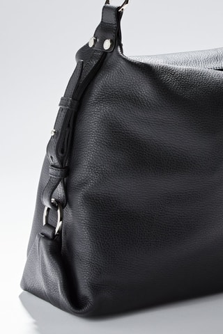 Mala de ombro em couro Naturel - Preto