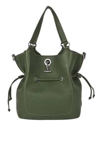 Mala bucket de couro Paris - Verde