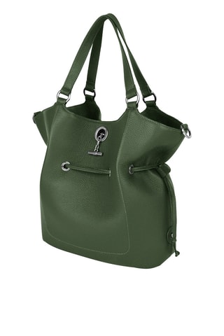 Mala bucket de couro Paris - Verde