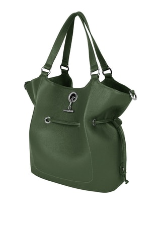 Mala bucket de couro Paris - Verde