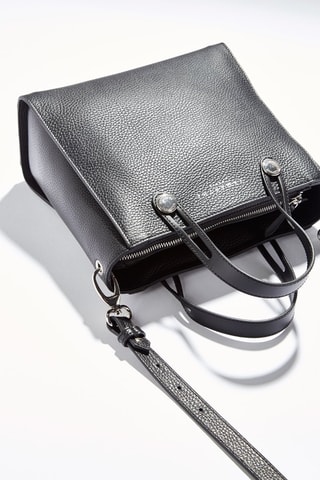Mala shopper em couro de vitelo Fidèle - Preto