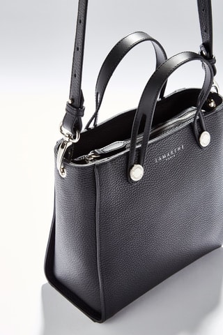 Mala shopper em couro de vitelo Fidèle - Preto