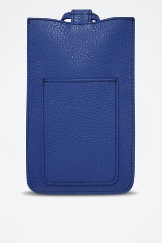 Bolsa de telemóvel de couro Ambre - Azul