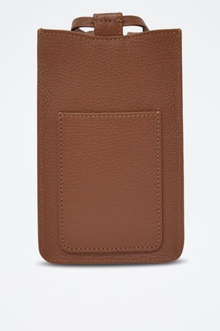 Bolsa de telemóvel de couro Ambre - Camel