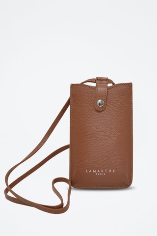 Bolsa de telemóvel de couro Ambre - Camel