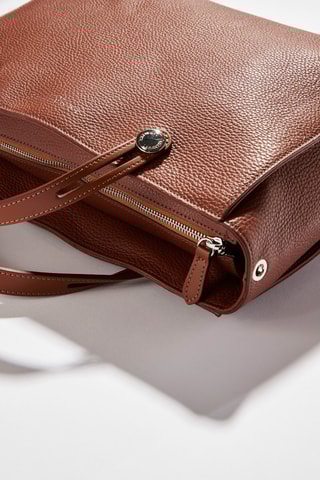 Mala shopper em couro Fidèle - Castanho