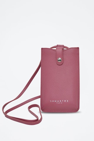 Bolsa de telemóvel de couro Ambre - Rosa
