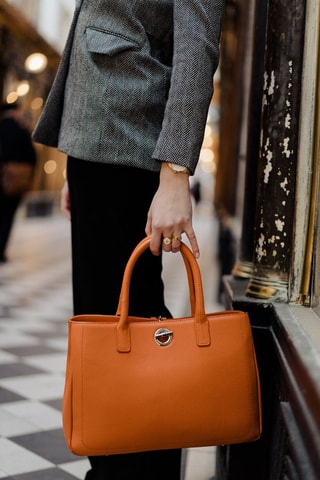 Mala em couro Paris - Laranja