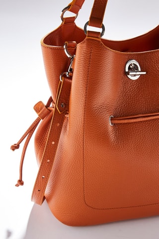 Mala bucket em couro M Paris - Laranja