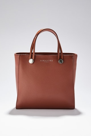 Mala shopper em couro de vitelo Fidèle - Castanho